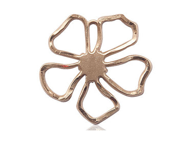 14kt Solid Gold Five Petal Flower Catholic Pendant 1x1 inch handcrafted by Bliss Manufacturing