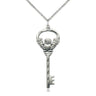 Sterling Silver Celtic Claddagh Key Necklace 1-1/2 x 1/2 inch with 18 inch Chain by Bliss