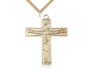 14kt Gold Filled Extra Large Cursillo Cross Necklace 2 x 1 5/8 inches on 24 inch chain by Bliss