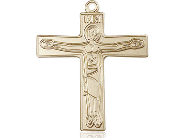 14kt solid gold extra large Cursillio Cross pendant 2 inches by 1-5/8 inches handcrafted by Bliss Manufacturing USA