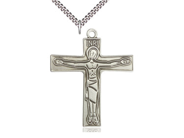 Sterling silver extra large Cursillio Cross necklace 2 inches pendant on 24 inch chain handcrafted by Bliss USA