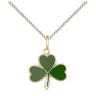 14kt gold filled small Irish shamrock Catholic pendant necklace with 18 inch chain by Bliss