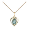 Small gold filled Miraculous Heart medal necklace 3/8 x 3/8 inches with 18 inch chain by Bliss