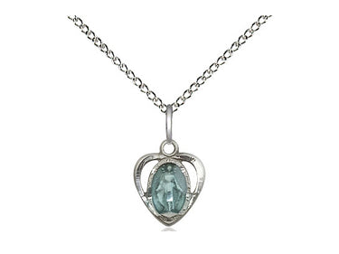 Sterling Silver Small Miraculous Medal Necklace 3/8 inch pendant with 18 inch chain handmade by Bliss