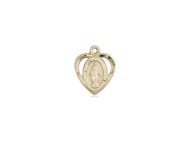 14kt Solid Gold Small Miraculous Medal Pendant 3/8 x 3/8 by Bliss Manufacturing