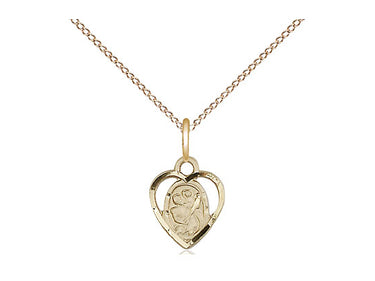 Small 14kt Gold Filled St. Christopher patron saint medal necklace with 3/8 x 1/4 inch pendant on 18 inch curb chain by Bliss