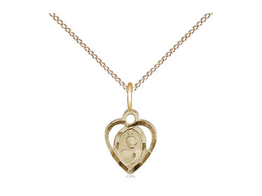 Small 14kt Gold Filled St. Jude Patron Saint Medal Necklace 3/8 inch pendant on 18 inch curb chain by Bliss