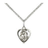 Small Sterling Silver St. Jude Patron Saint Medal Necklace 3/8 inch pendant on 18 inch curb chain by Bliss