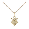 Gold Filled Small St. Ann Patron Saint Medal Necklace 3/8 inch by 1/4 inch with 18 inch Chain by Bliss