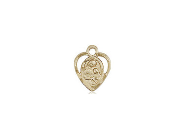 14kt Solid Gold small St. Ann patron saint medal pendant 3/8 inch by 1/4 inch handmade by Bliss Manufacturing