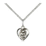 Small Sterling Silver St. Ann Patron Saint Medal Necklace 3/8 x 1/4 with 18 inch Chain by Bliss