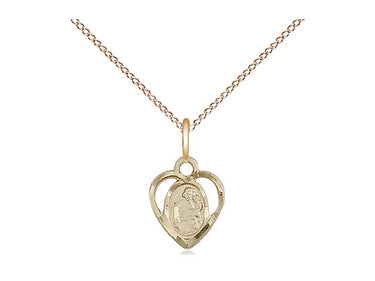 Small 14kt Gold Filled St. Joseph Patron Saint Medal Necklace 3/8 inch pendant on 18 inch curb chain by Bliss