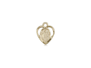 Small 14kt Solid Gold St. Joseph Patron Saint Medal Pendant 3/8 x 1/4 inch by Bliss Manufacturing