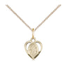 14kt Gold Filled Small Guardian Angel Pendant Necklace 3/8 x 1/4 inch with 18 inch Curb Chain by Bliss
