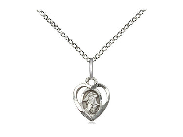 Sterling silver small Guardian Angel necklace 3/8 x 1/4 pendant with 18 inch chain by Bliss Manufacturing