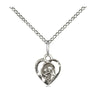 Sterling Silver St. Anthony of Padua Patron Saint Medal Necklace 3/8 x 3/8 inch with 18 inch Chain by Bliss