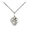 Small Sterling Silver St. Teresa of Avila Patron Saint Medal Necklace 3/8 x 1/4 inch with 18 inch chain by Bliss Manufacturing