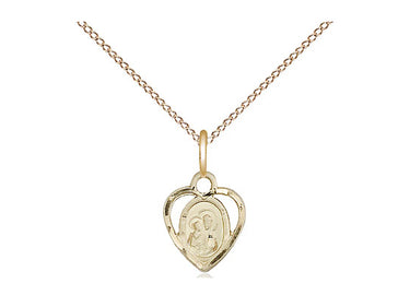 14kt Gold Filled Our Lady of Perpetual Help Medal Necklace 3/8 x 1/4 inch 18 inch chain Bliss USA