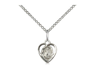Sterling Silver Infant of Prague Medal Necklace 3/8x1/4 inch pendant on 18 inch chain by Bliss