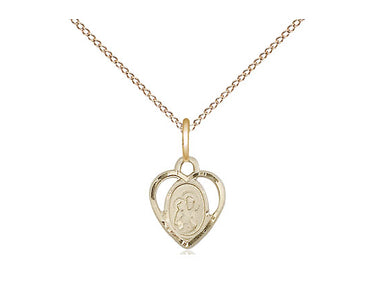 Small 14kt Gold Filled St. Ann Patron Saint Medal Necklace 3/8 x 1/4 with 18 inch Chain by Bliss