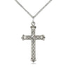 Sterling Silver Medium Catholic Cross Necklace 1 1/8 x 5/8 inch pendant with 18 inch chain by Bliss Manufacturing