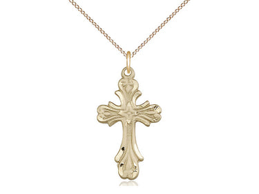 Gold Filled Medium Catholic Cross Necklace 1 x 1/2 inch with 18 inch chain by Bliss