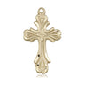 14kt Solid Gold Medium Catholic Cross Pendant 1 x 1/2 inch handcrafted by Bliss Manufacturing USA