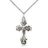 Sterling Silver Medium Cross Necklace 1 inch by half inch pendant on 18 inch chain handmade by Bliss USA