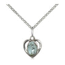 Small Sterling Silver Our Lady of Guadalupe Medal Necklace 3/8x3/8 inch on 18 inch chain by Bliss