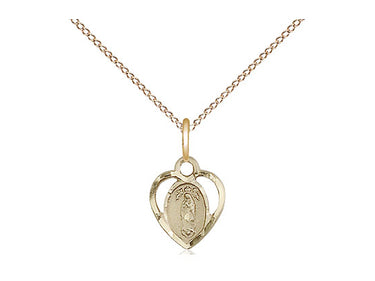 Small 14kt Gold Filled Our Lady of Guadalupe Medal Necklace 3/8x3/8 inch on 18 inch chain by Bliss