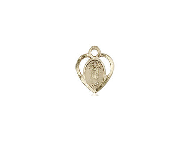 Small 14kt Solid Gold Our Lady of Guadalupe Medal Pendant 3/8x3/8 inch by Bliss