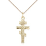 14kt gold filled Catholic crucifix necklace 1 inch by half inch pendant on 18 inch curb chain by Bliss Manufacturing