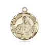 Medium 14kt solid gold St. Camillus of Lellis patron saint medal pendant 7/8 x 3/4 inch handcrafted by Bliss