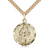 14kt Gold Filled St. Patrick Patron Saint Medal Necklace 7/8 x 3/4 inches on 24 inch chain by Bliss