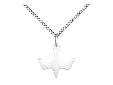 Sterling Silver Small Holy Spirit Medal Necklace 1/2 inch pendant 18 inch chain handcrafted by Bliss