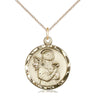 14kt Gold Filled St. Lucy patron saint medal necklace 7/8 x 3/4 inch pendant 18 inch chain by Bliss