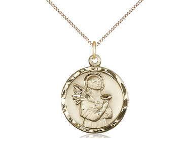 14kt Gold Filled St. Lucy patron saint medal necklace 7/8 x 3/4 inch pendant 18 inch chain by Bliss