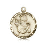 14kt Solid Gold St. Lucy Patron Saint Medal Pendant 7/8 inch handcrafted by Bliss Manufacturing USA