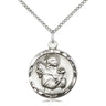 Sterling Silver St. Lucy patron saint medal necklace 7/8 x 3/4 inch pendant 18 inch chain by Bliss