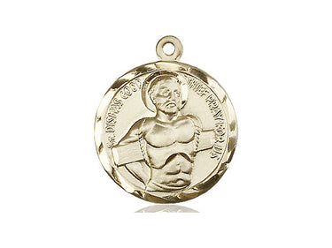 14kt Solid Gold St. Dismas the Good Thief Medal Pendant 7/8 x 3/4 by Bliss