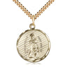 14kt Gold Filled St. Perregrine Patron Saint Medal Necklace 1 x 7/8 inches with 24 inch curb chain by Bliss