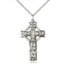 Sterling Silver Large Celtic Cross Necklace 1 3/8 inch by 3/4 inch pendant on 18 inch chain handmade by Bliss USA