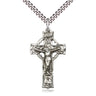 Sterling Silver Large Celtic Crucifix Necklace 1 3/8 x 3/4 inch pendant on 24 inch chain by Bliss
