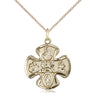 14kt Gold Filled Five-Way Catholic Medal Necklace 3/4 x 3/4 inches with 18 inch chain by Bliss Manufacturing