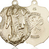 14kt Solid Gold Large St. Michael the Archangel Medal with National Guard Emblem 1 1/4 x 7/8 inch Pendant by Bliss