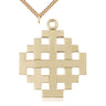 14kt gold filled extra large Jerusalem cross necklace 2 1/4 x 2 inches with 24 inch chain by Bliss