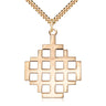 14kt Gold Filled Large Jerusalem Cross Necklace 1 3/8 x 1 1/8 inches on 24 inch chain by Bliss Manufacturing