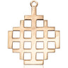 14kt Solid Gold Large Jerusalem Cross Pendant 1 3/8 x 1 1/8 inches handcrafted by Bliss Manufacturing