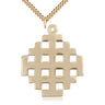 Large 14kt Gold Filled Cross Necklace with 24 inch chain, 1 3/4 x 1 1/2 inches, handcrafted by Bliss