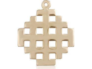 14kt Solid Gold Large Cross Pendant 1 3/4 x 1 1/2 inches handcrafted in USA by Bliss Manufacturing